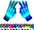 Kids Toys 12 Colors LED Gloves Cool Toys Gifts for Age 5-7 8-12 Years Old Boys Girls Stocking Stuffers Kids Teens Christmas Halloween Costumes Light Up Gloves Birthday Parties Gifts (1 Pair M)