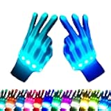 Kids Toys 12 Colors LED Gloves Cool Toys Gifts for Age 5-7 8-12 Years Old Boys Girls Stocking Stuffers Kids Teens Christmas Halloween Costumes Light Up Gloves Birthday Parties Gifts (1 Pair M)