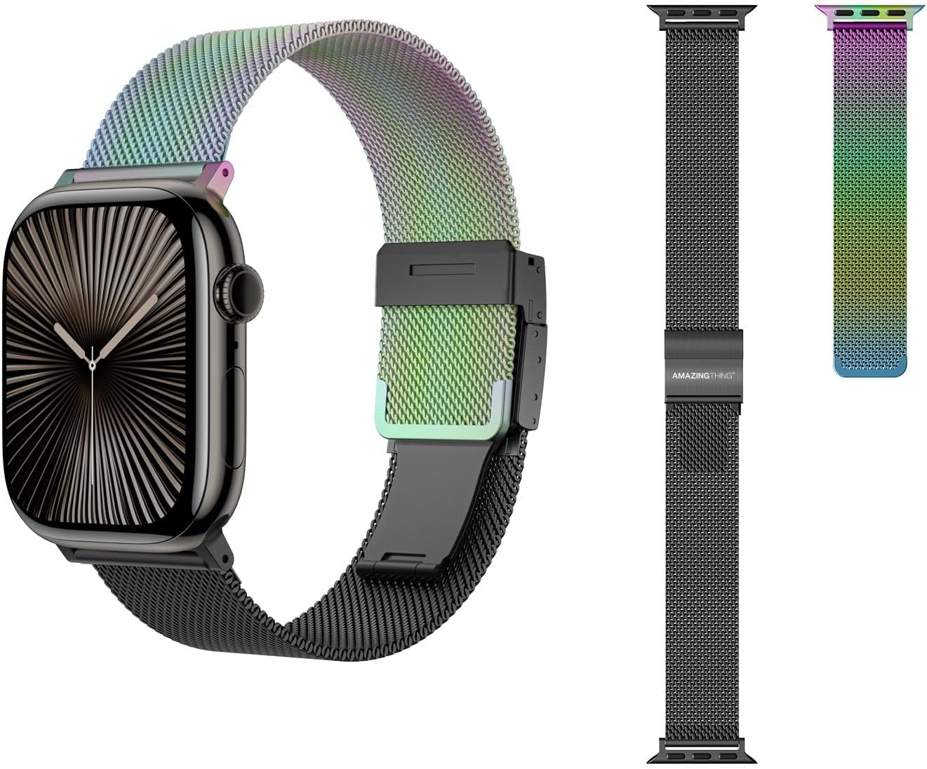 Magnetic Stainless Steel Milanese Loop for Apple Watch Band 49mm 46mm 45mm 44mm 42mm 41mm 40mm 38mm Men Women, Metal Watch Strap for iWatch Series 10 9 8 7 6 5 SE Ultra 2 1