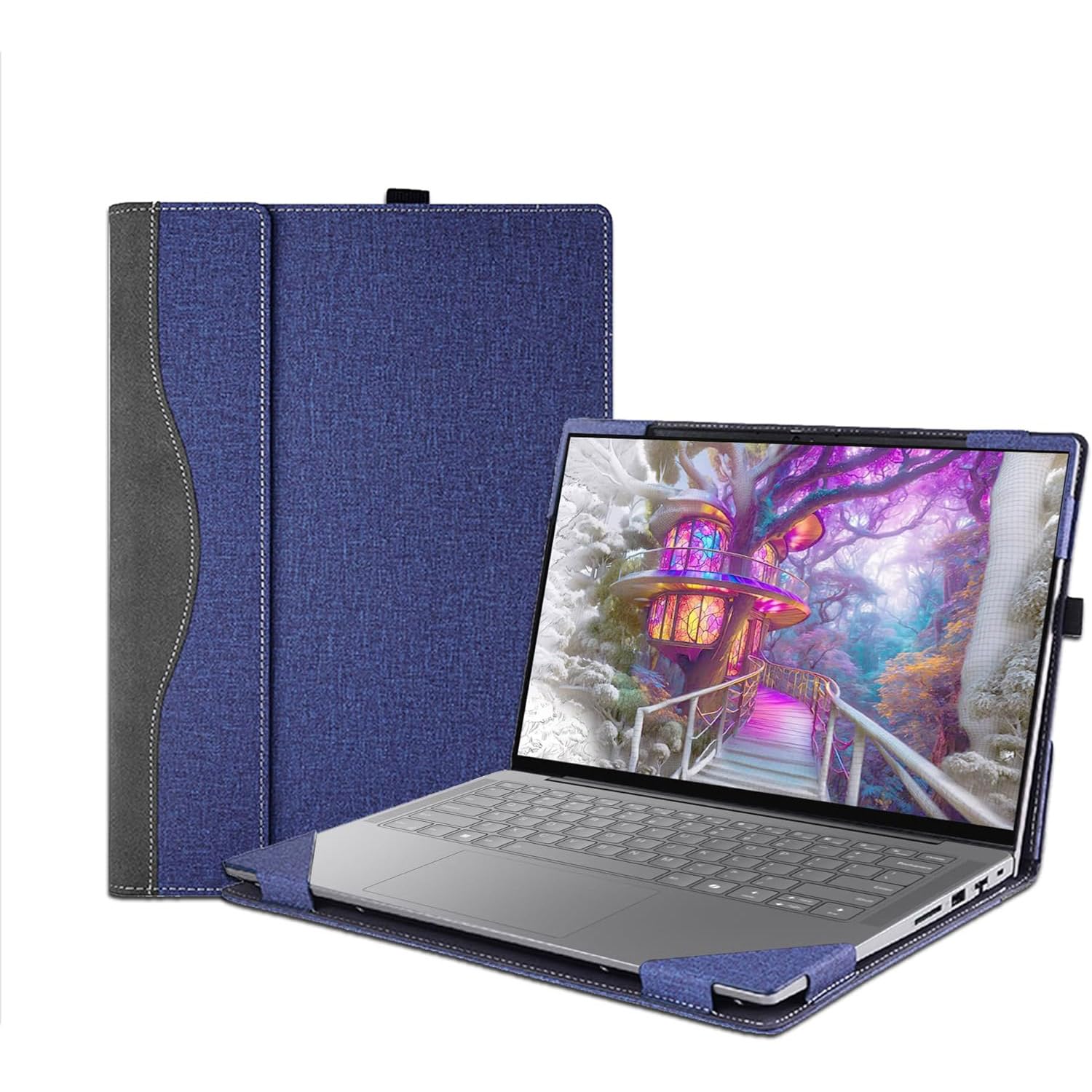 Custodia per computer portatile Lenovo Yoga Slim 7 14IMH9 e per Slim 7i Gen9 da 14", in pelle PU, accessori per notebook, PC, con presa d'aria termica e portapenne (blu)