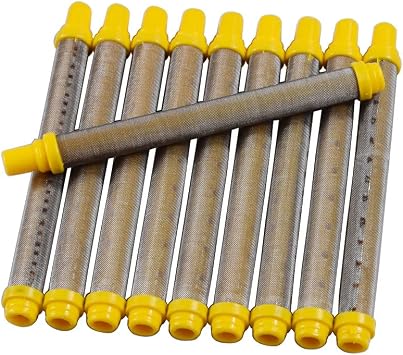 Airless Spray Gun Filter 10PCS 100 Mesh Yellow for Titan/Wagner/Spraytech Airless Spray Gun Filter Replacement 581-062 581062 0089959 0089324 0154675