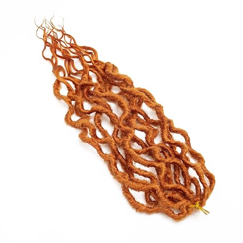 Miniatura 173 de 8 paquetes de rastas de cabello sintético de ganchillo de 18 pulgadas, rastas sintéticas bohemias con extremos rizados, cabello de ganchillo suave