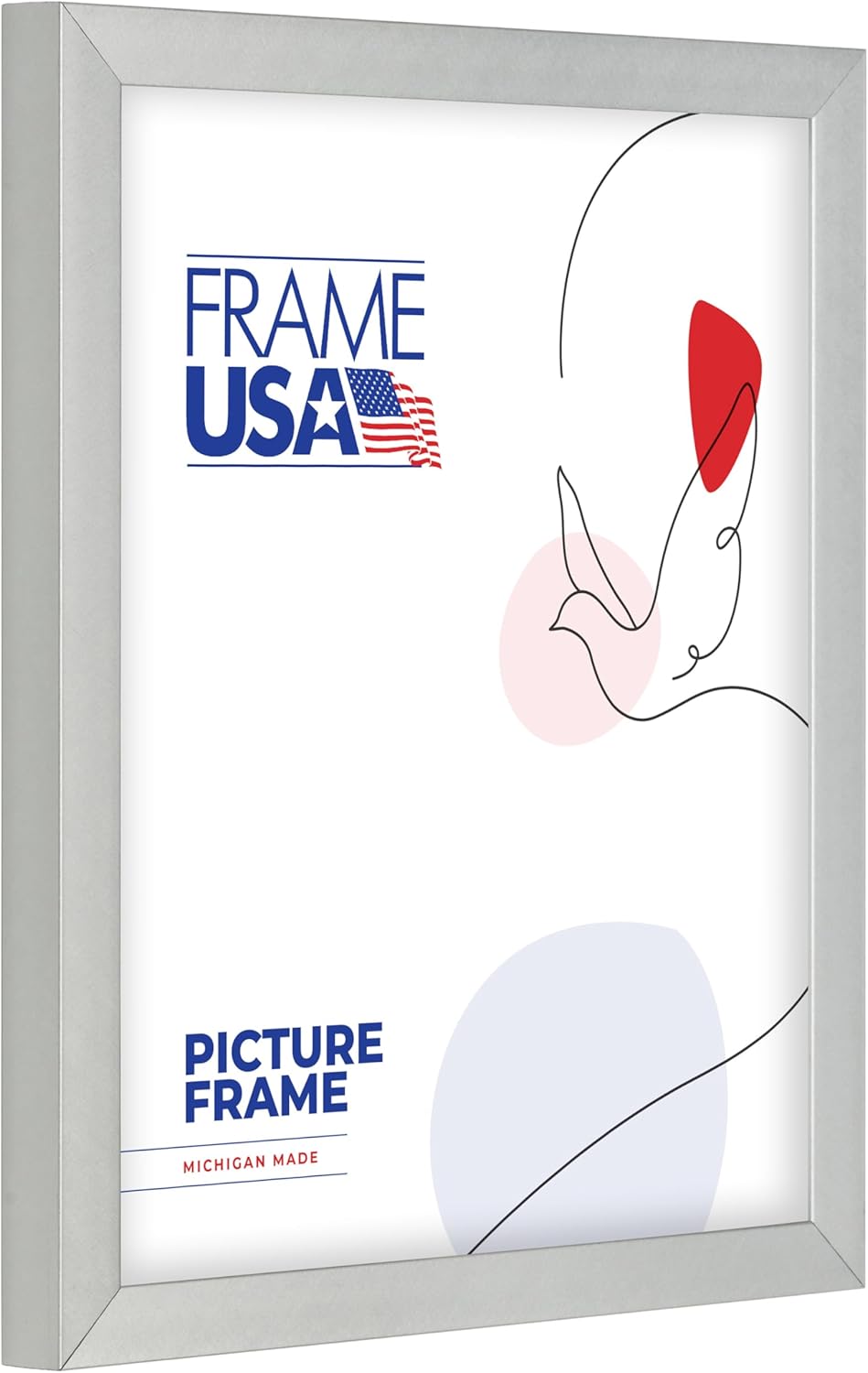 Frame USA 8x12 Picture Frame, Silver, Glory Metal Series, Wall Hanging Frame with High Clarity Glass
