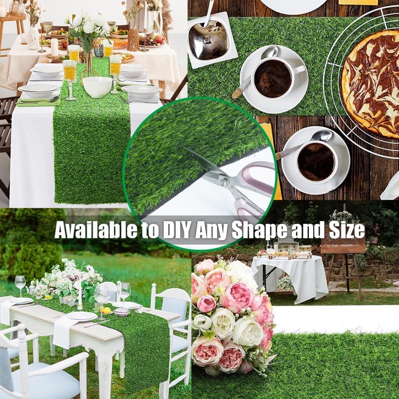Artificial Grass Rug Outdoor Indoor 2FTX7FT Fake Grass Carpet Green Synthetic Grass Pet Turf TPR Soft Backing Grass Rug with Drain Holes for Garden Lawn Landscape Balcony Home Decor Patio