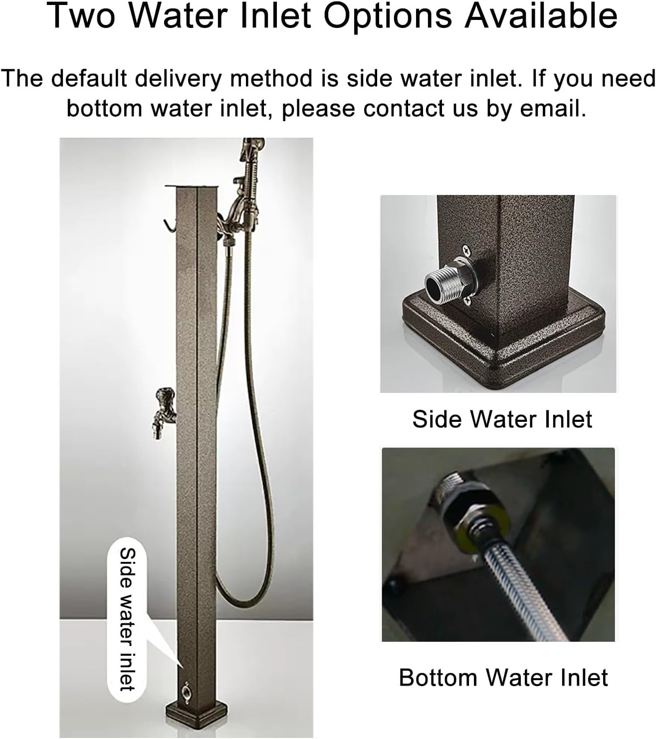 Freestanding Garden Water Column with Hose Bracket - Retro Outdoor Faucet, Anti-Freeze Hydrant for Garden Irrigation & Car Wash, 32in Tall Water Pipe (80cm)