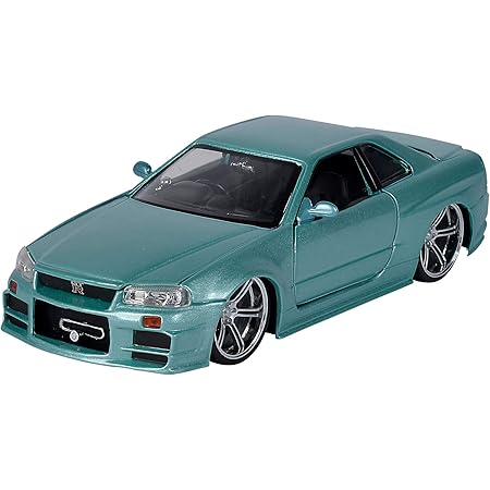 Jada Toys Fast Furious Brian S Nissan Skyline 02 Gtr R34 Opening Doors Trunk Bonnet Model Toy Car 1 24 Scale Silver Amazon Co Uk Toys Games