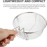 Vista 4 de DOITOOL Cesta de acero inoxidable para freír cesta redonda de malla de alambre con mango plegable para freír cocina