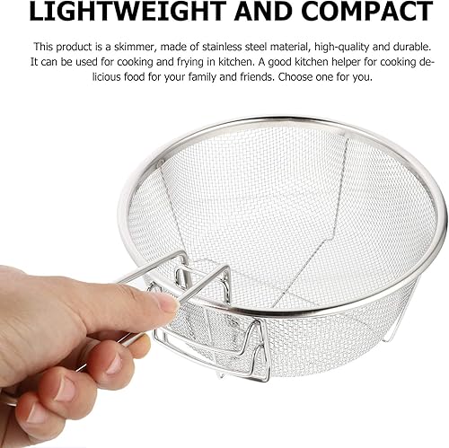 Miniatura 4 de DOITOOL Cesta de acero inoxidable para freír cesta redonda de malla de alambre con mango plegable para freír cocina