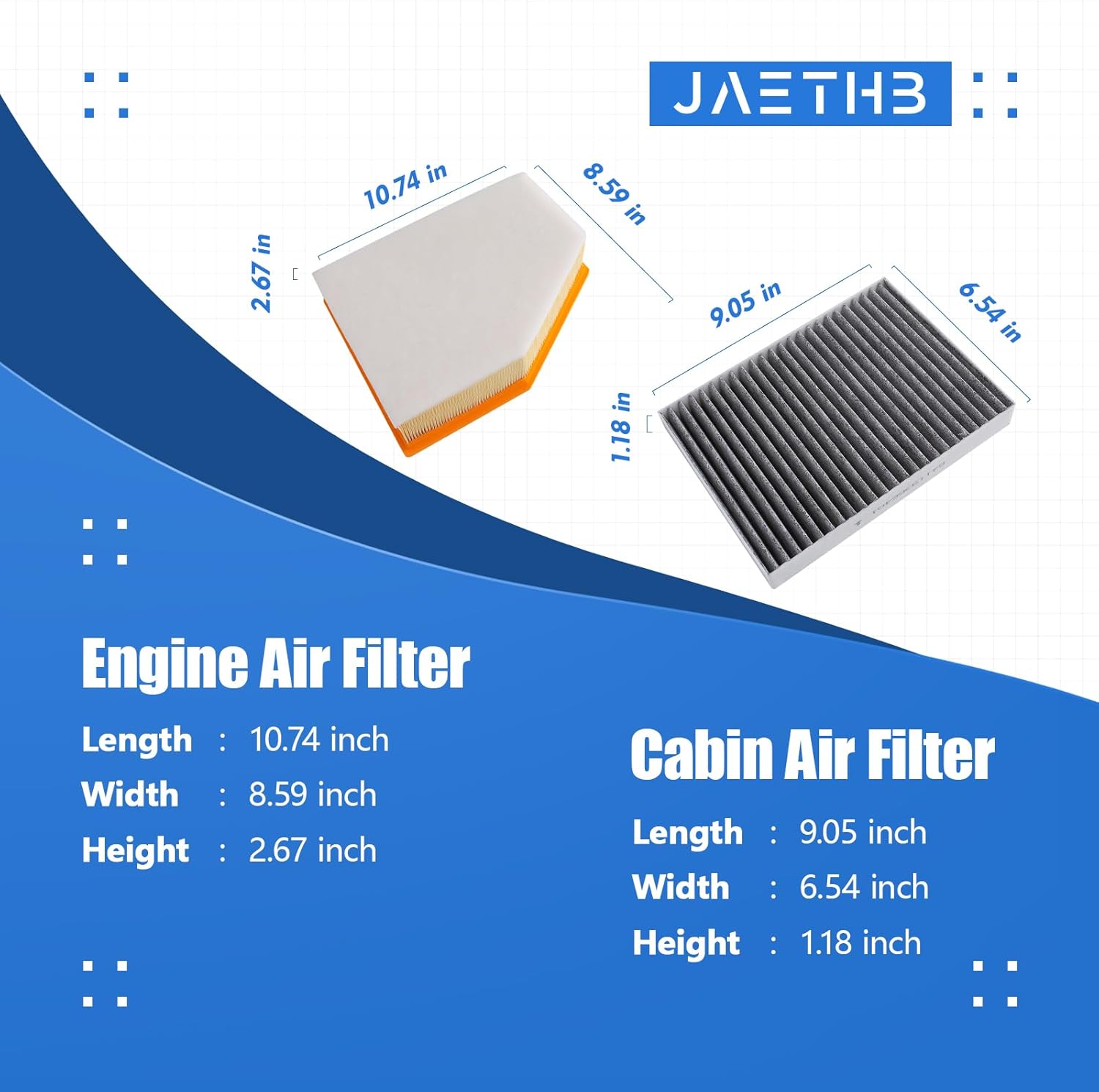Engine & Cabin Air Filter Kit for BMW 3.0L X5/X6/X7 & xDrive40i, 540d/540i/540i xDrive/740i/740i xDrive/745e xDrive/840i/840i xDrive; for BMW 2.0L 530i/530i xDrive/530e/530e xDrive, 2017-2025