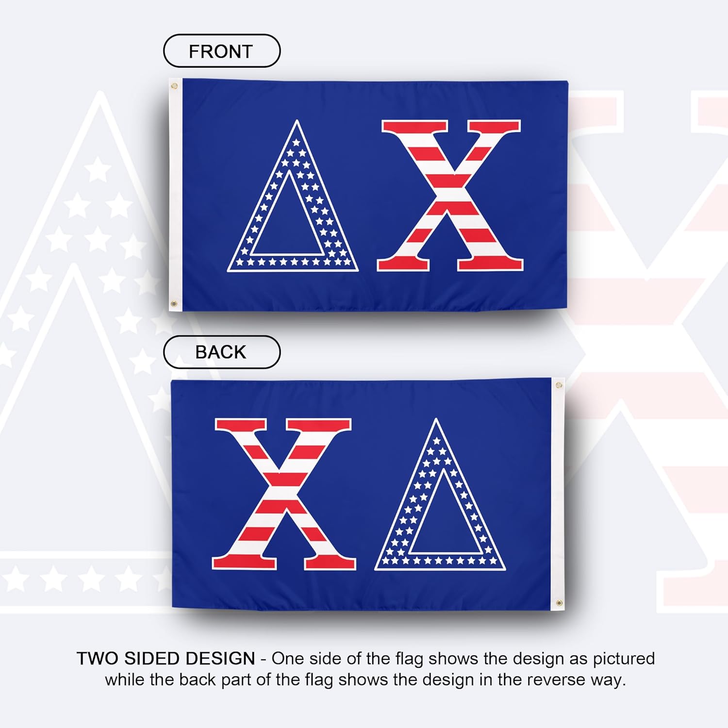 Desert Cactus Delta Chi Flag USA Pattern letter Fraternity 3x5 feet Banner Sign Decor deltas (Flag - USA)