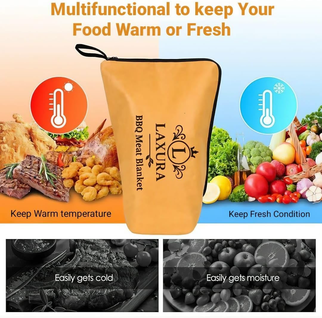 22 in BBQ Blanket for Resting Meat-Smoker Meat Resting Blanket- Reusable Smoker Grilling Meat Insulated. Resting Bag with Wide Mouth. for Large Brisket. Beef. Turkeys. Grilling Accessories for Brisket - Image 7