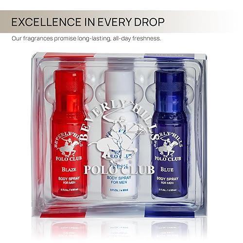 Miniatura 9 de Beverly Hills Polo Club Set de regalo de la colección Body Spray para hombre con aromas de colonia de diseñador de lujo para una frescura duradera