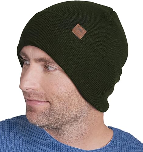 Gorro de invierno de punto con puños para hombres y mujeres cálido suave y elástico para uso diario ligero acanalado