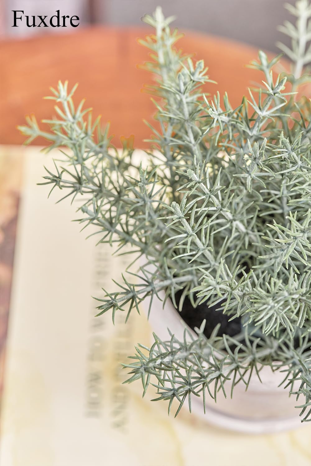 2 Pack Small Artificial Plants with Rosemary, The Rosemary Plants for Farmhouse Bathroom Decor, Rustic Home Decor for Living Room Bedroom Office Table Tray Shelve Indoor(Greenery)