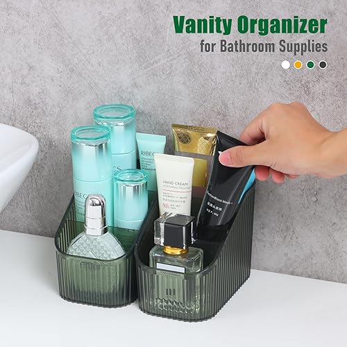 Miniatura 5 de OSteed Grean - Organizador de brochas de maquillaje para tocador, organizador de encimera de baño, 5 tazas, organizador de artículos de tocador,