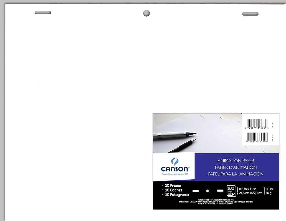 Canson Papel perfurado Acme de animação de artista, pacote a granel, 21,5 x 28 cm, 100 folhas (9 kg) – Papel de artista para adultos e estudantes – Lápis de cor, marcador, tinta, caneta