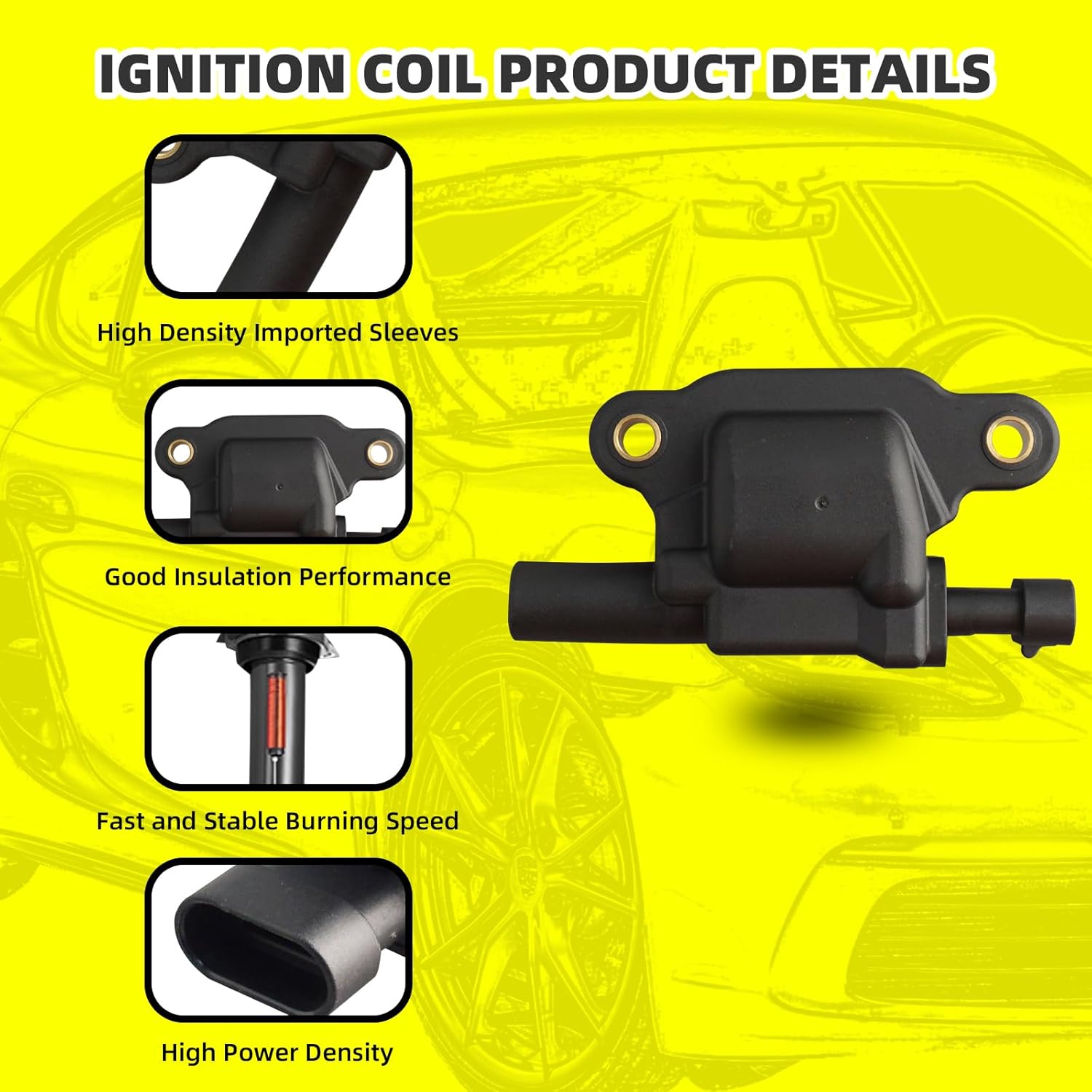 Set of 8 Ignition Coils Pack 12570616 UF413 & 8 PCS Iridium Spark Plugs with Wire Set Compatible with Buick LaCrosse Allure Rainier Cadillac CTS Escalade ESV EXT Chevrolet GMC Hummer Isuzu V8