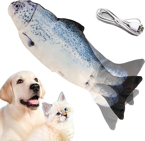 Flopping Fish - Juguete eléctrico de peces en movimiento para perros, juguete realista para perros, juguetes interactivos para mascotas para