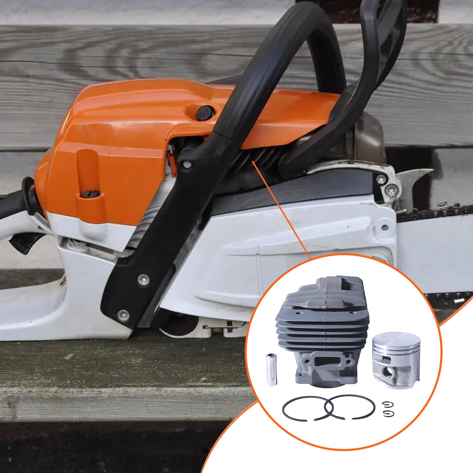 44,7 mm Cilindro Pistone Base Guarnizioni Top End Ricostruzione Kit per Stihl MS261 MS261C MS 261 Parti Motosega # 1141 020 1200 1141 020 1202