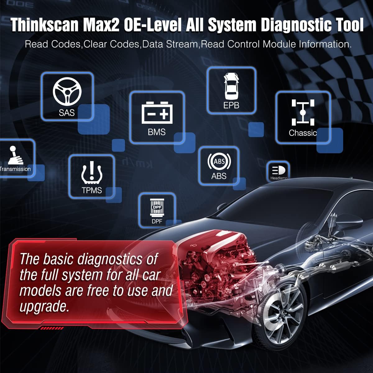 Thinkscan Max2 displaying OE-Level All System Diagnostic Tool capabilities