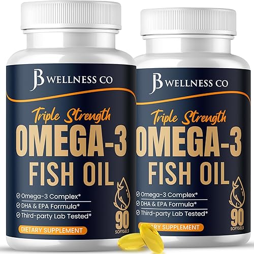 Miniatura 8 de Aceite de pescado Omega 3 Triple Strength 3750 mg - EPA y DHA - Más de 3000 mg de ácidos grasos omega-3 - 1350 mg EPA + 900 mg DHA - Los mejores