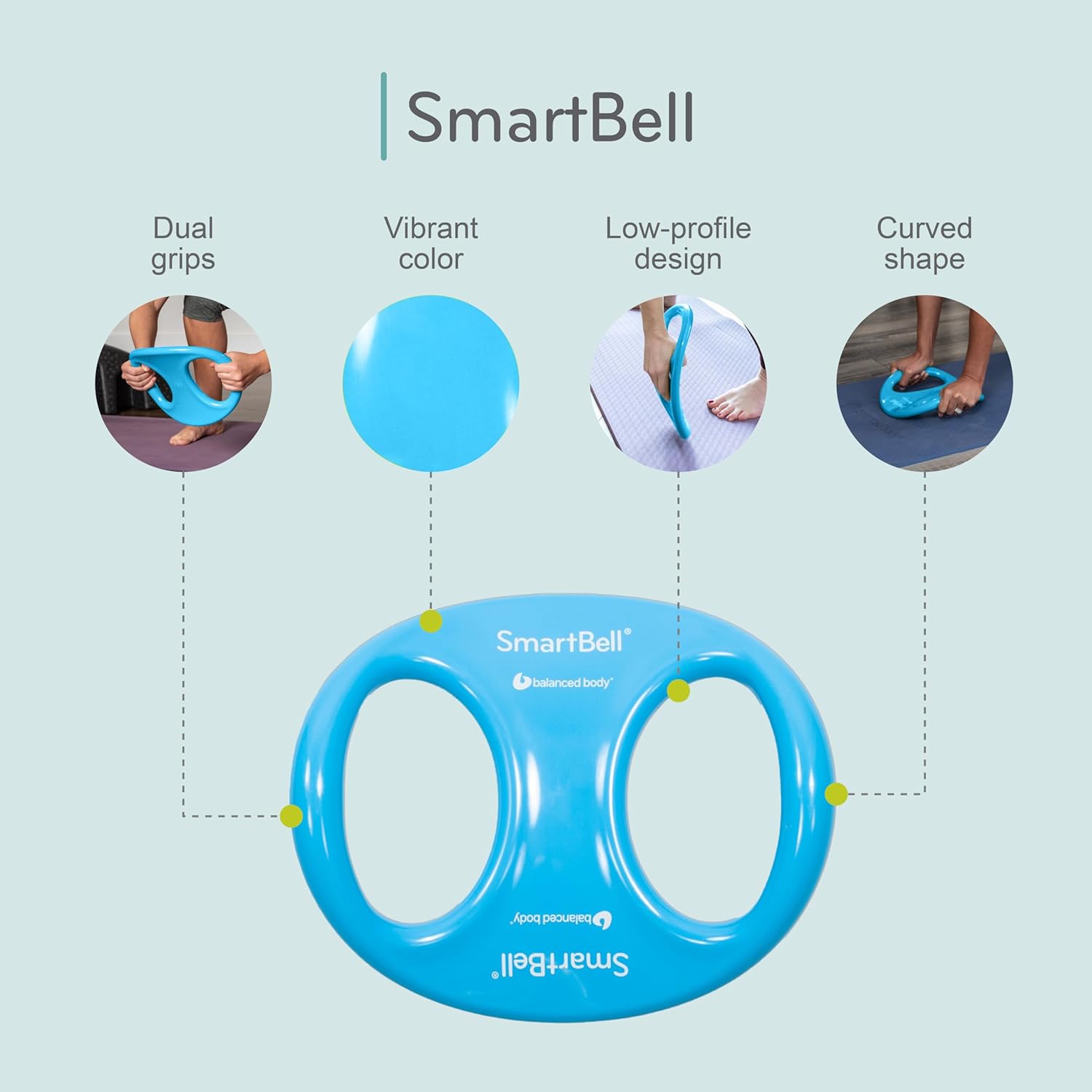 Balanced Body SmartBell Ergonomic Two-Handed Pilates Exercise Weight, Pilates Dumbbell, Exercise Equipment for Home Gym or Pilates Studio Use - Image 5