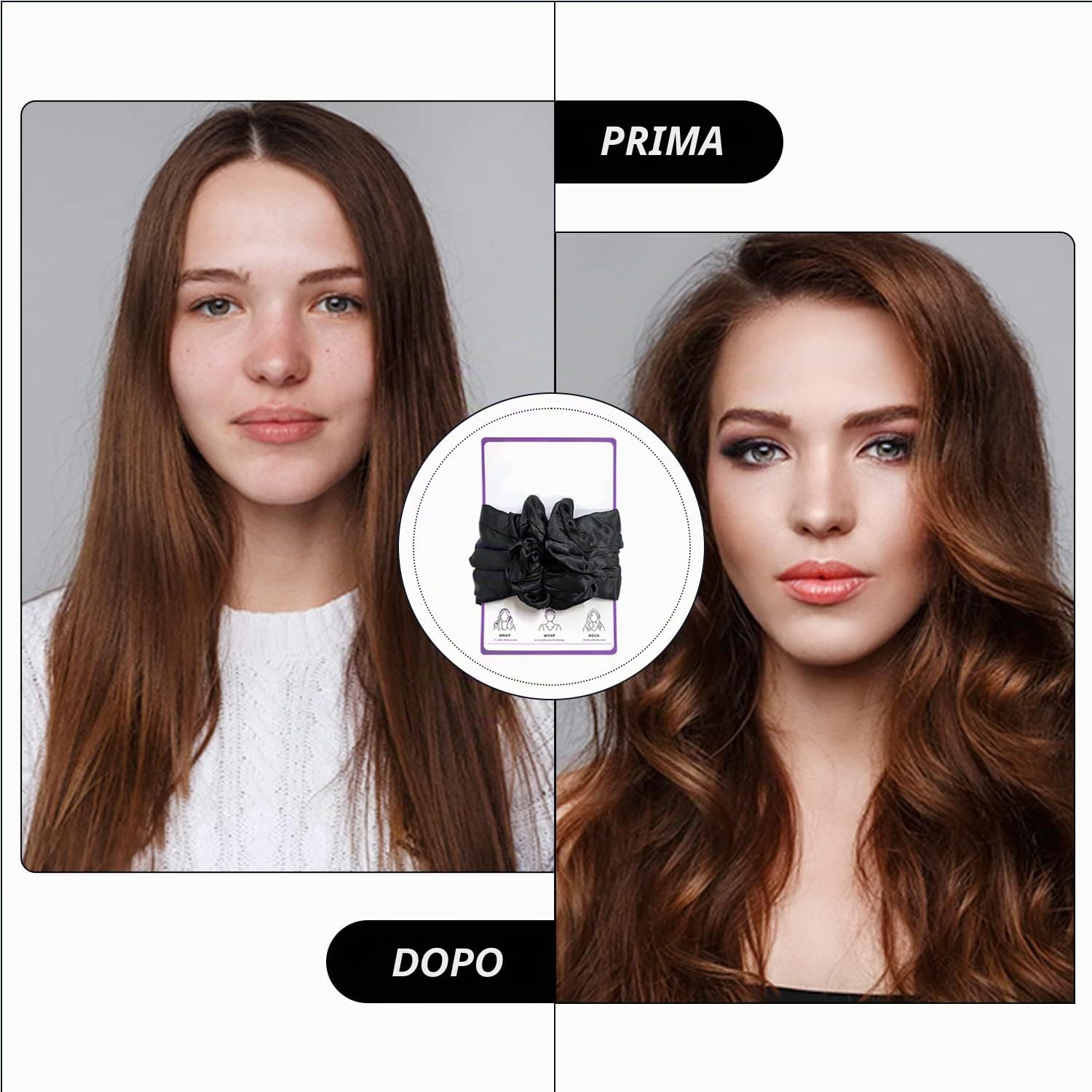3 pezzi di fascia per arricciare il nessun riscaldamento, arriccia capelli per dormire, strumenti per lo styling fai-da-te, 4 pezzi di clip a becco d'anatra, 1 sacchetto di immagazzinaggio