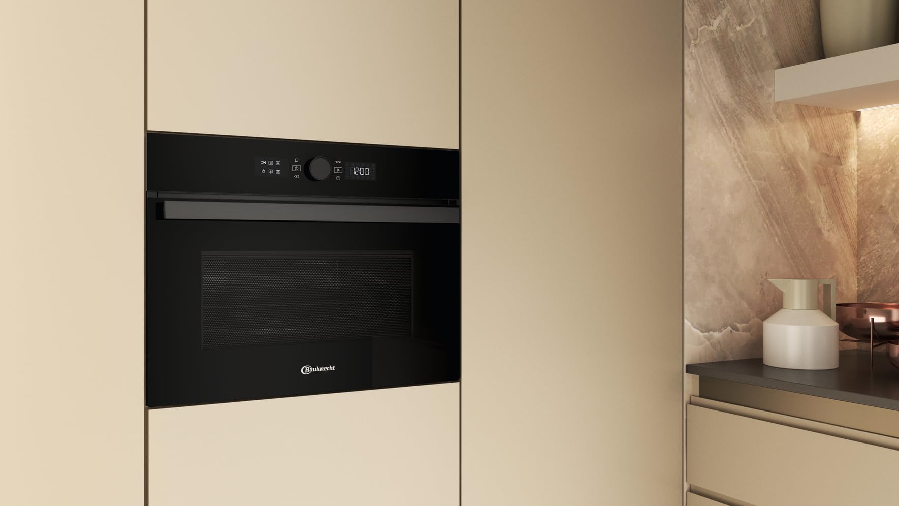 Bauknecht BMW47DMK Kombi-Mikrowelle - Mikrowelle 900 Watt, Heizelement-Grill 1600 Watt, Heißluft 1200 Watt/Dynamic Crisp – knusprige Gerichte in Rekordzeit/Schnellstart-Funktion (Rapid-Start)