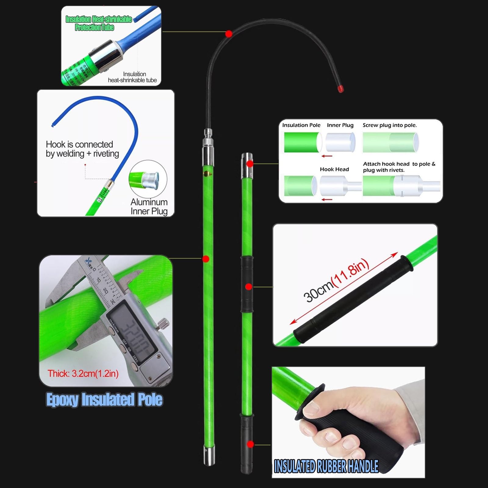 SafeWaze FS-FSP1409-W-DL-RBH Web Retractable Lifeline, Dual Leg, Lock Rebar Hooks, 9'