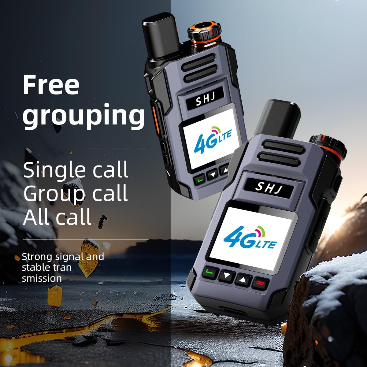 Super PTT Mini Nationwide 4G LTE Walkie Talkie, 3200mAh Battery, Voice Recording, 1st Year Free ($20/Yr Renewal), Unlimited Range Compact POC Radio for Business & Hospitality (2 Pack)
