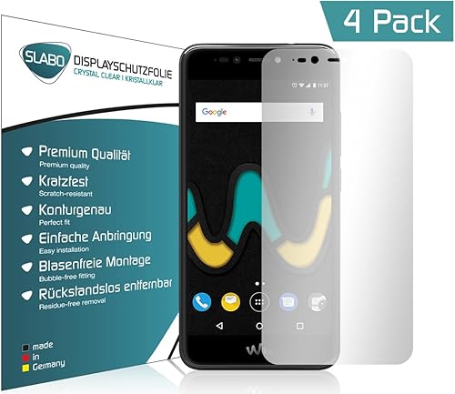 Slabo pellicola protettiva per display Wiko Upulse protezione display  pellicole rimpicciolite  causa della convessit   del display   Crystal Clear  invisibile MADE GERMANY