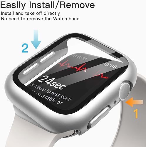 Vista 157 de JETech Funda con protector de pantalla para Apple Watch SE 3/2/1 (2025/2022/2020)/Series 6 5 4 de 1.732 pulgadas, cubierta protectora total