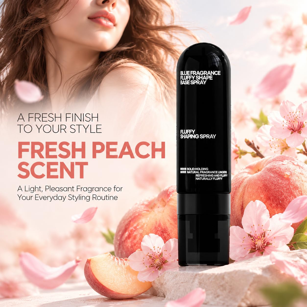 Peach-Scented Volumizing & Setting Spray, Fluffy Hair Shaping Spray(90 mL)