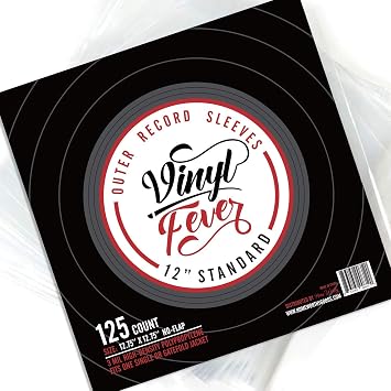 Vinyl Fever Record Sleeves [125 Pack] - Outer Album Covers With Premium Clarity - Durable 3 Mil Thick Polypropylene Sleeves for 12 Inch LPs and Archival Album Storage