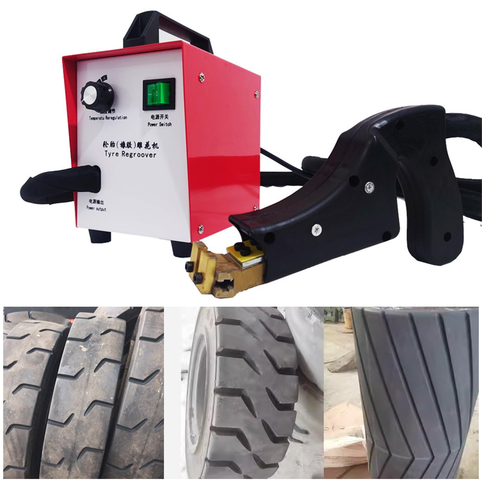 Kit de Herramientas para Ranurado de Neumáticos con 11 Cuchillas en Forma de U/V, Palanca de Neumático, Herramientas de Reparación de Neumáticos, Máquina Eléctrica para Regranar