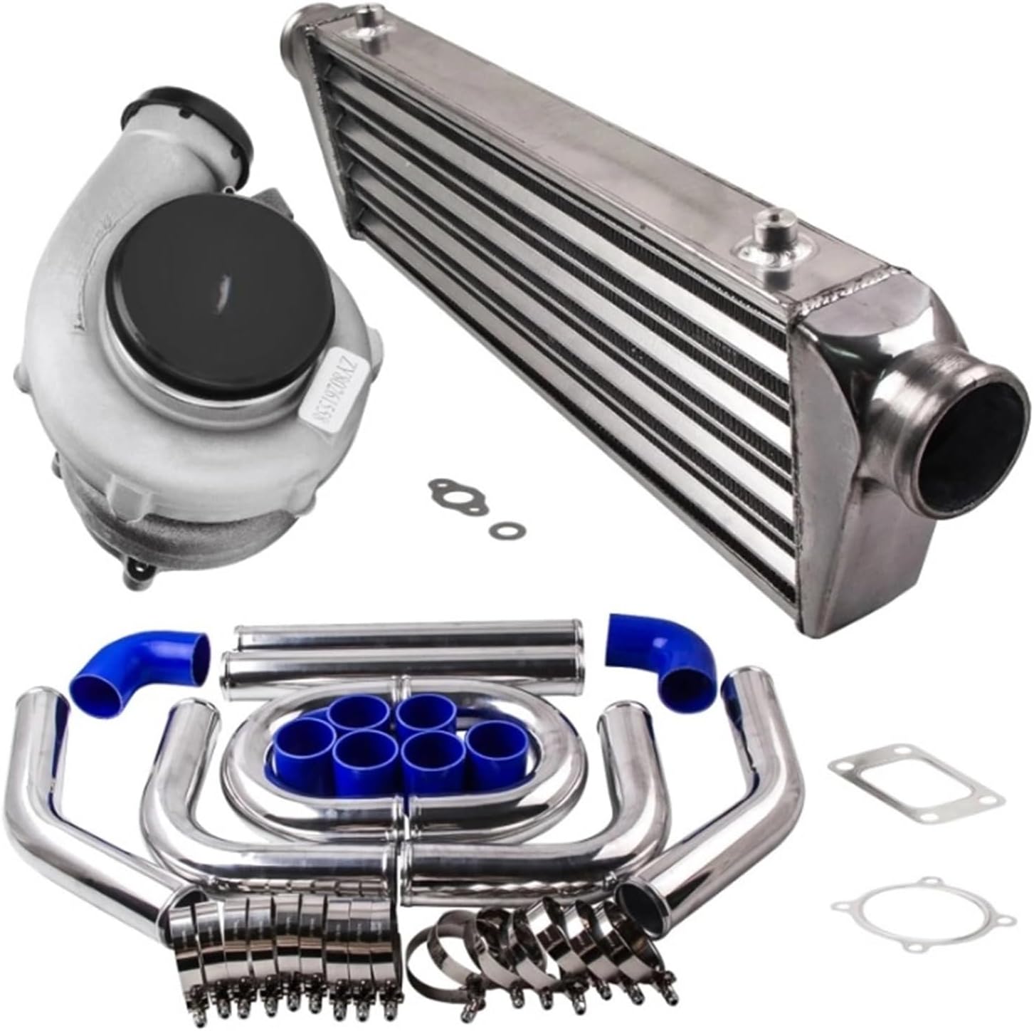 1 Set Universal Billet GT3582 Turbocharger Kit + Intercooler + 2.5" Turbo Pipe Piping