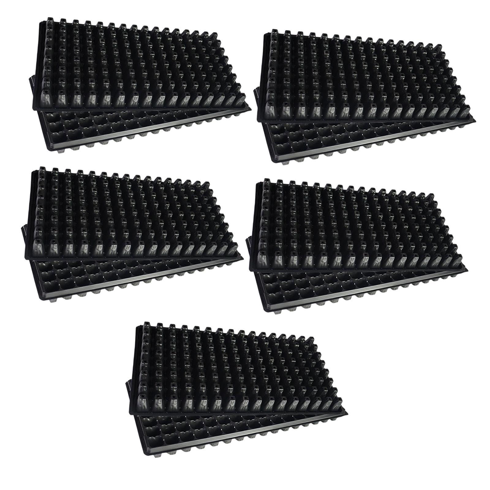 Perfeclan 10 Piezas Bandejas de Propagación para Semilleros con 128 Cavidades y Canales de Absorción Hechas de PP Reutilizables Recomendadas para Jardín E, 80g
