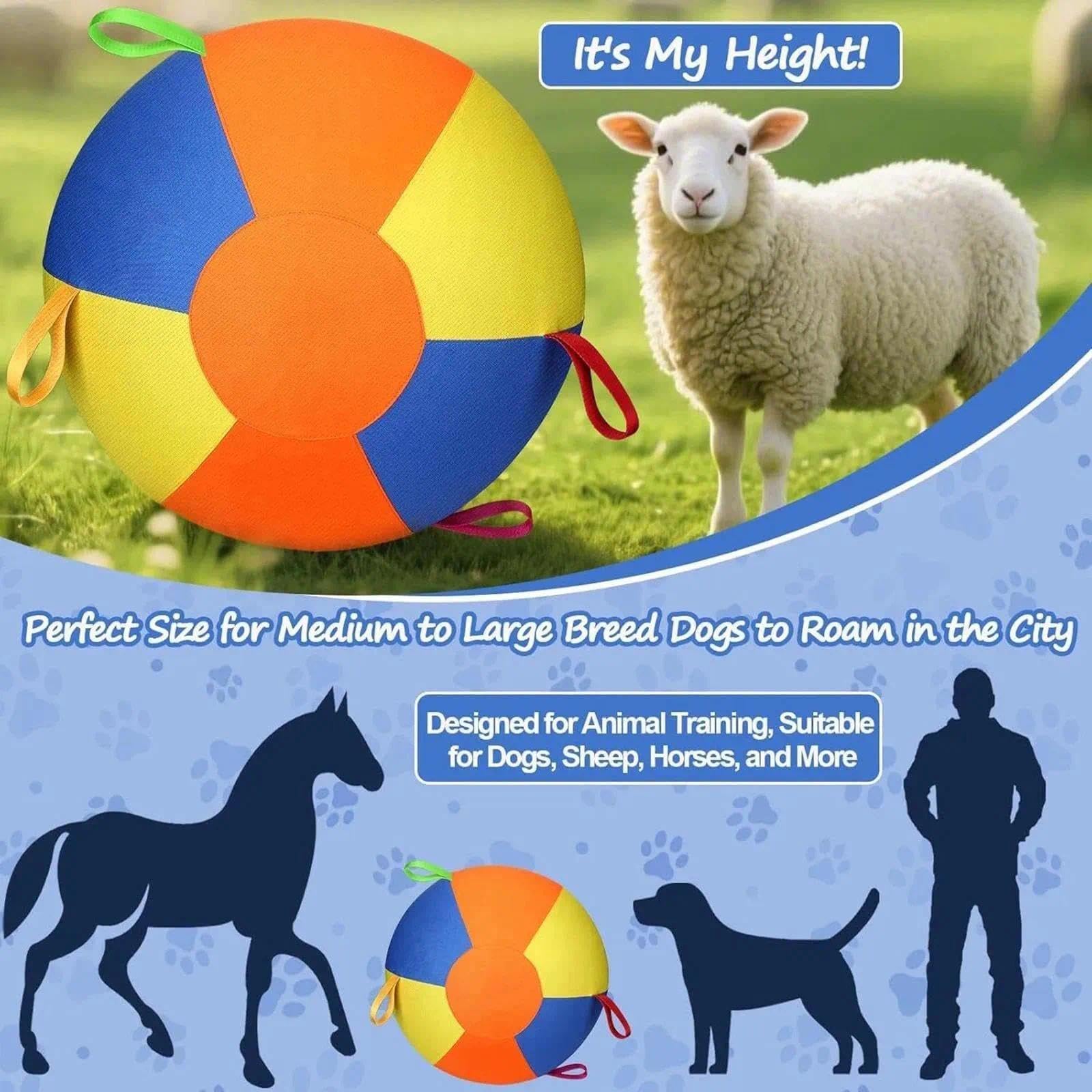 Riesiger Herding Ball für Hunde - Robuster & Aufblasbarer Spielball 55cm - Interaktives Hundespielzeug Für Große Hunde, Anti-Burst Herding Egg zur Hirten-Training & Beschäftigung(L)