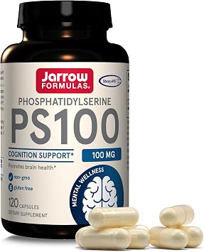 Jarrow PS100 100mg, Brain Health & Cognitive Function Support, 120 Capsules | 100mg Phosphatidylserine, Supports Cognitive Function, Promotes Brain Health, Non-GMO, 120 Day Supply