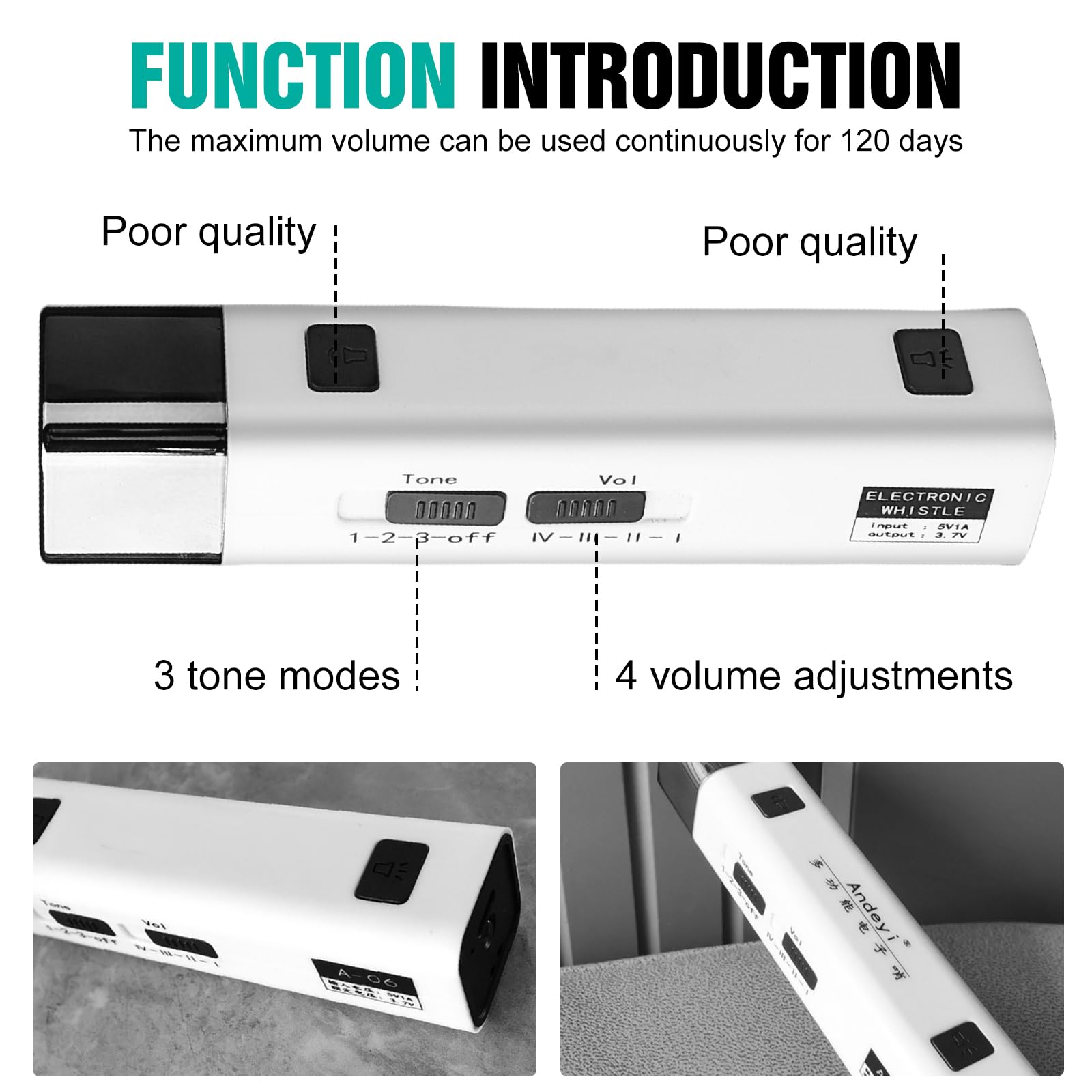 Fischietti elettronici fischietti elettrici più forti 3 toni ad alto Volume tenu