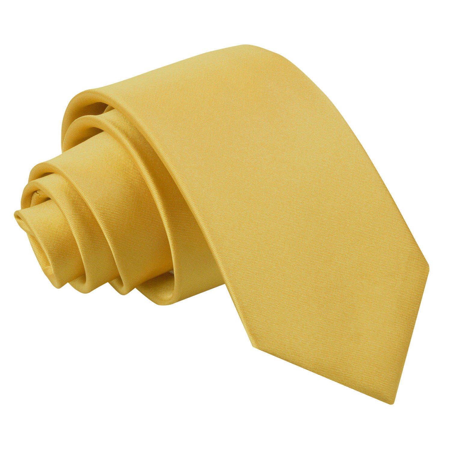 DQT Boys Plain Satin Tie Necktie 7-12 Years - Wedding Pageboy Formal - Gold