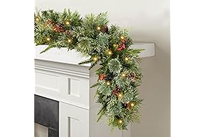 9FT Pre-Lit Cascading Garland: A Winter Wonderland on Your Front Porch