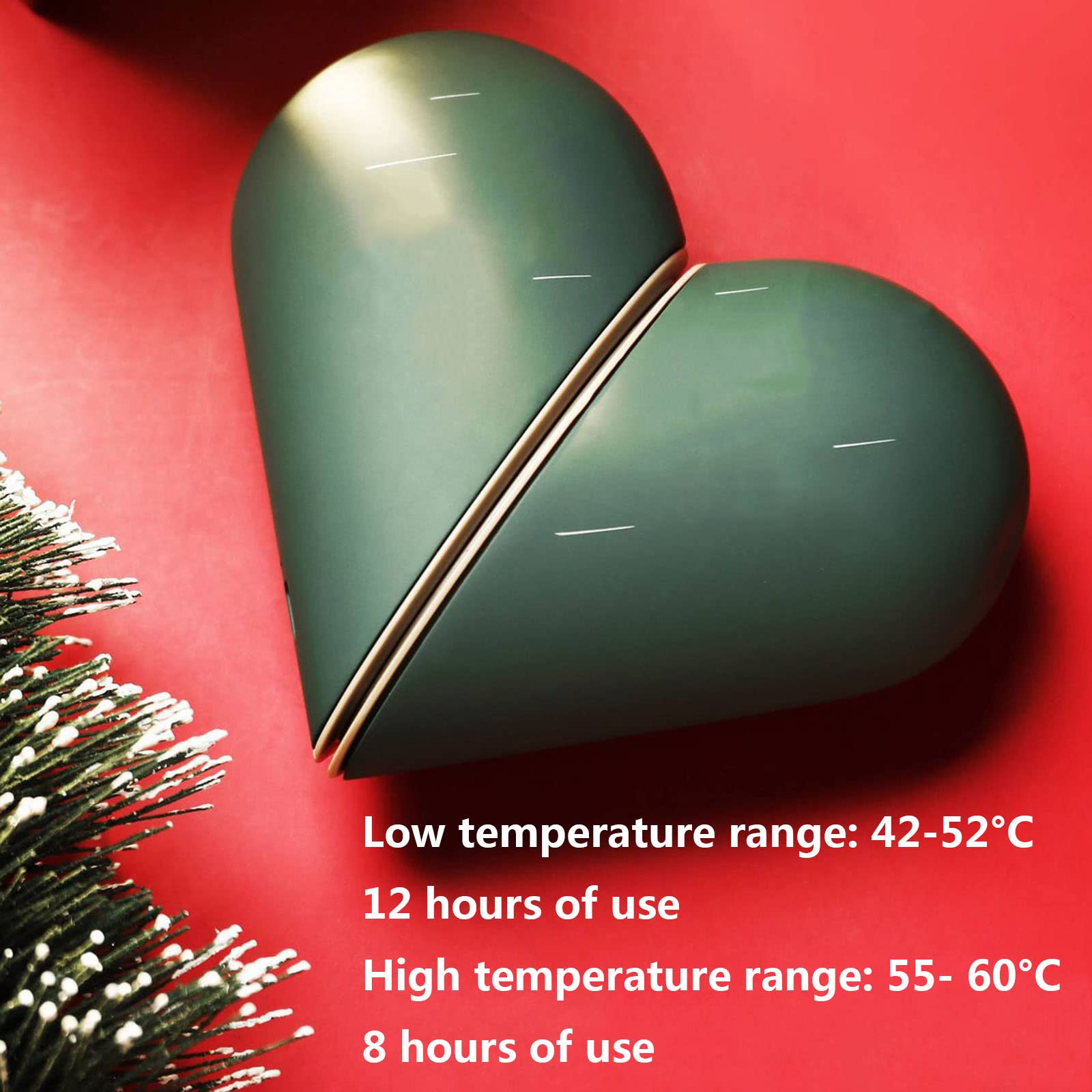 2021 Upgrade 2 in1 Chauffe-Mains Chauffe-Mains magnétiques Rechargeables USB, pour Tous Ceux Qui Vous tiennent à cœur des Femmes et des Hommes,Vert,8000mAh