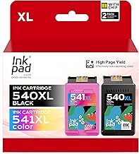 iNKPAD PG 540 XL CL-541XL Multipack Cartridges for Canon 540 541 XL Black Colour PG 540 PG-540 CL 541 for Canon TS5150 TS5151 MG3650 MG3650s MG3600 MG4200 MX475 MX5300 (Black+Triple) (Color)