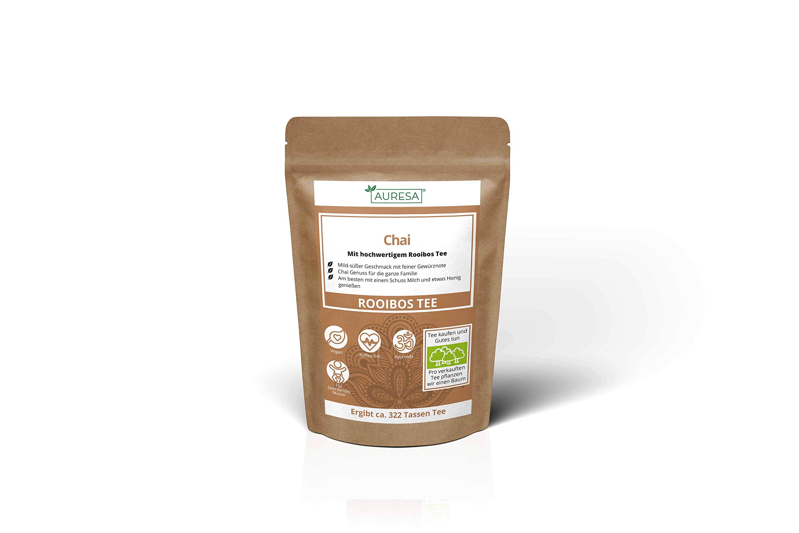 AURESA Ayurveda Tee Chai | Rooibos mit aromatischen Gewürzen wie Fenchel, Anis, Zimt und Ingwer | Dosha Vata Gewürztee