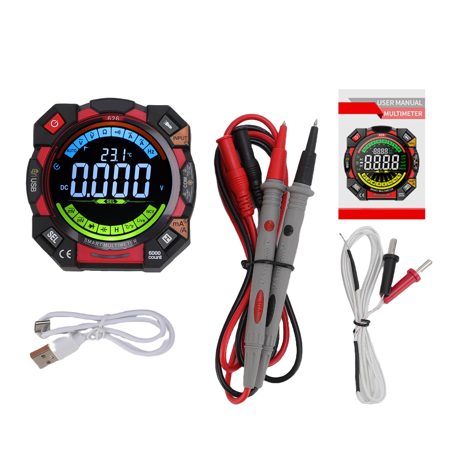 Digital Multimeter, 6000 Counts NCV Voltage Tester with VA Backlit LCD, Data Hold, Flashlight, Live Wire Detection, Capacitance Temperature Frequency Duty Cycle Test-image-30