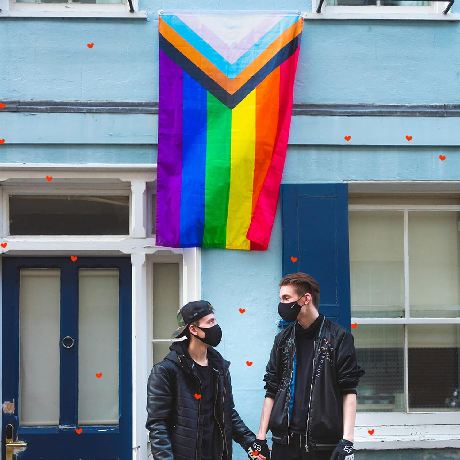 Progress Pride Flag 2x3 Ft Outdoor Inclusive LGBTQ Support Gay Pride Rainbow Flags Premium Bisexual Love Banner with 2 Brass Grommets Decoration