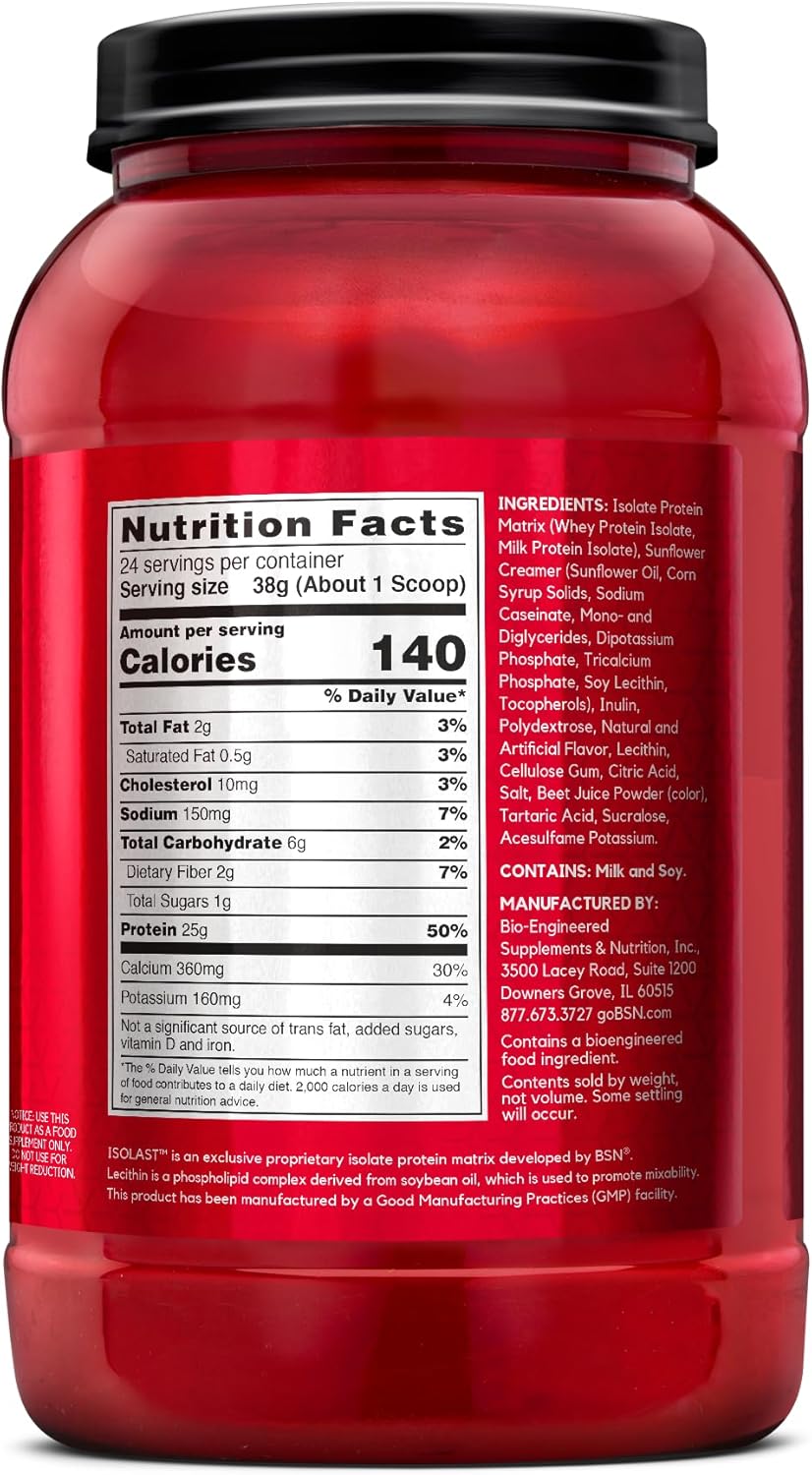 BSN SYNTHA-6 Isolate Protein Powder, Strawberry Protein Powder with Whey Protein Isolate, Milk Protein Isolate, Flavor: Strawberry Milkshake, 24 Servings (Packaging May Vary)
