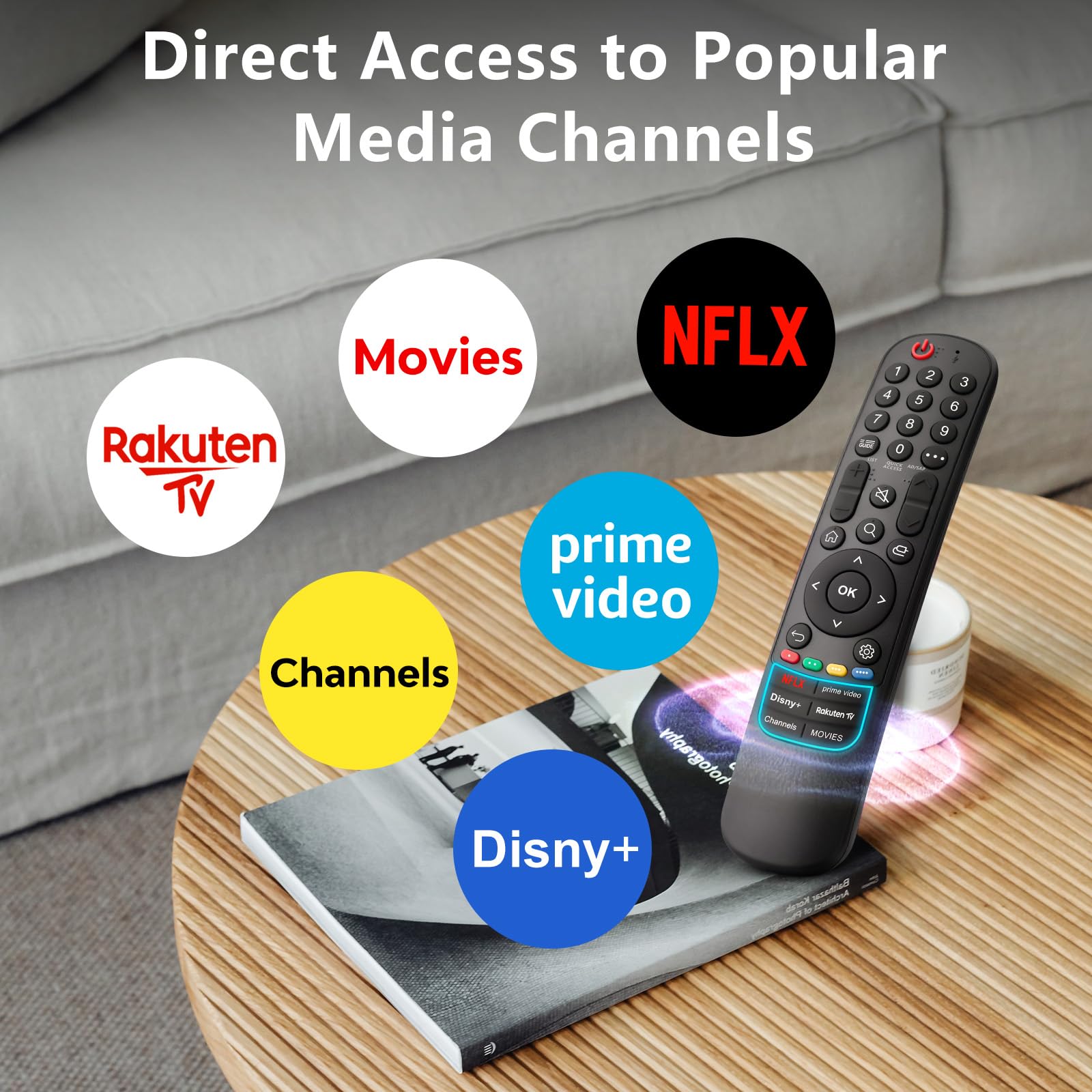 MR22 per telecomando-LG-Smart-TV, Telecomando-magico universale per la serie LG TV UHD OLED QNED UHD LED LCD (Nessun puntatore e voce)