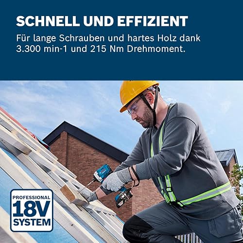 Bosch Professional 18V System atornillador de impacto a batería GDR 18V-215 (incl. 2 baterías GBA 18V 4.0Ah, cargador GAL 18V-40, L-BOXX) - 2